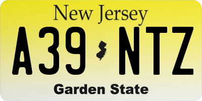 NJ license plate A39NTZ