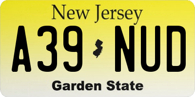NJ license plate A39NUD