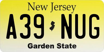 NJ license plate A39NUG