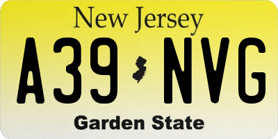 NJ license plate A39NVG