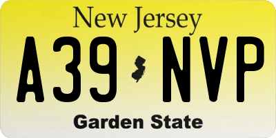 NJ license plate A39NVP