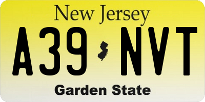NJ license plate A39NVT