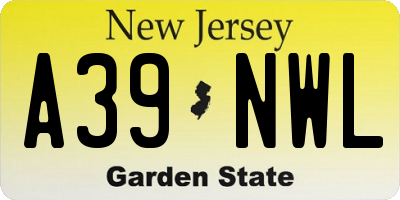 NJ license plate A39NWL