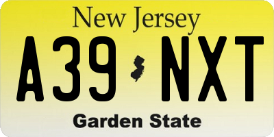 NJ license plate A39NXT