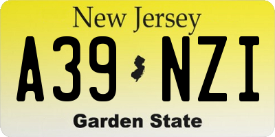 NJ license plate A39NZI