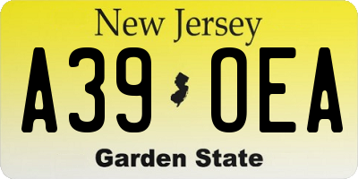 NJ license plate A39OEA