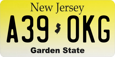 NJ license plate A39OKG