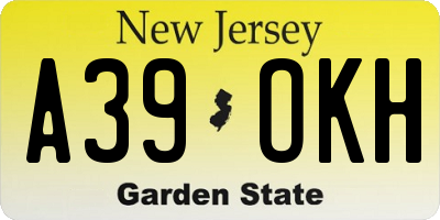 NJ license plate A39OKH