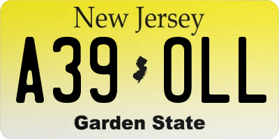 NJ license plate A39OLL