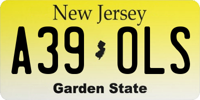 NJ license plate A39OLS
