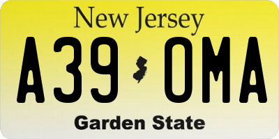 NJ license plate A39OMA