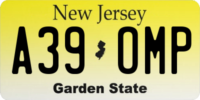 NJ license plate A39OMP