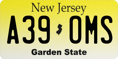NJ license plate A39OMS