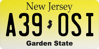 NJ license plate A39OSI