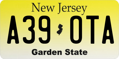 NJ license plate A39OTA