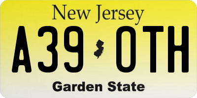 NJ license plate A39OTH