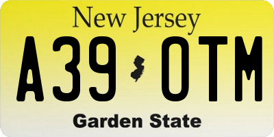 NJ license plate A39OTM