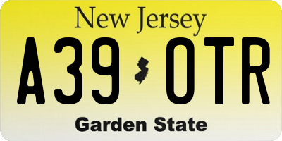 NJ license plate A39OTR