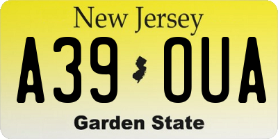 NJ license plate A39OUA