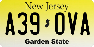NJ license plate A39OVA