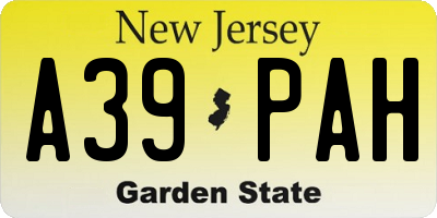 NJ license plate A39PAH