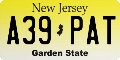 NJ license plate A39PAT