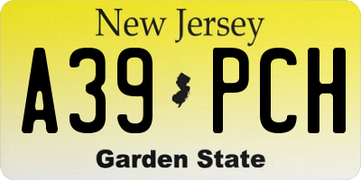 NJ license plate A39PCH