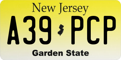 NJ license plate A39PCP