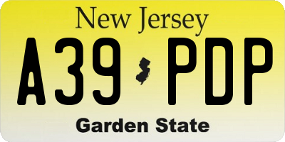 NJ license plate A39PDP