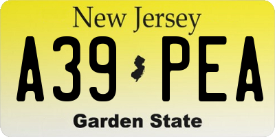 NJ license plate A39PEA