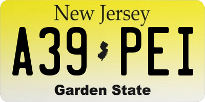 NJ license plate A39PEI