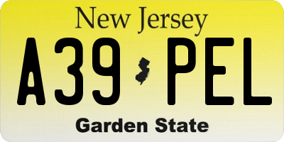 NJ license plate A39PEL