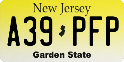 NJ license plate A39PFP