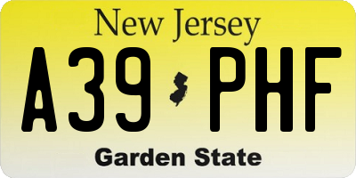 NJ license plate A39PHF