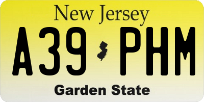 NJ license plate A39PHM