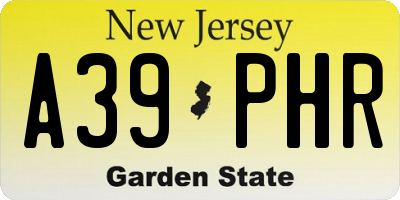 NJ license plate A39PHR