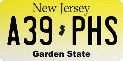 NJ license plate A39PHS