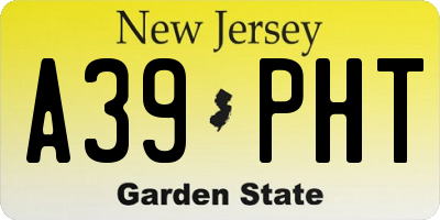 NJ license plate A39PHT