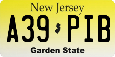 NJ license plate A39PIB