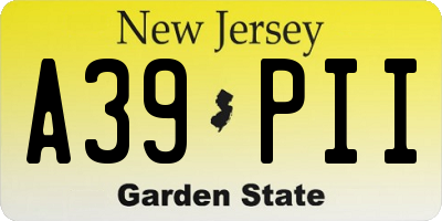 NJ license plate A39PII