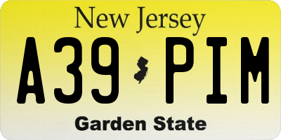 NJ license plate A39PIM