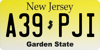NJ license plate A39PJI