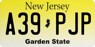 NJ license plate A39PJP