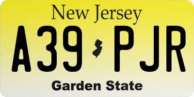 NJ license plate A39PJR