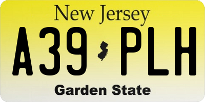 NJ license plate A39PLH