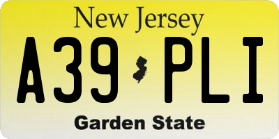 NJ license plate A39PLI