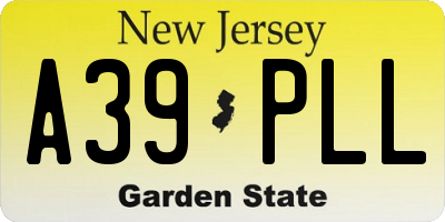NJ license plate A39PLL