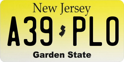 NJ license plate A39PLO
