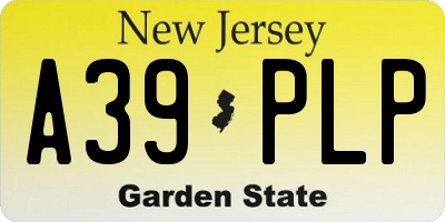 NJ license plate A39PLP