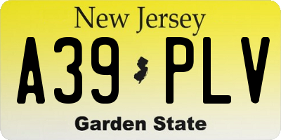 NJ license plate A39PLV